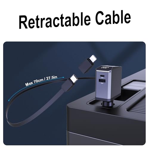 200W Retractable Car Charger, Power Display