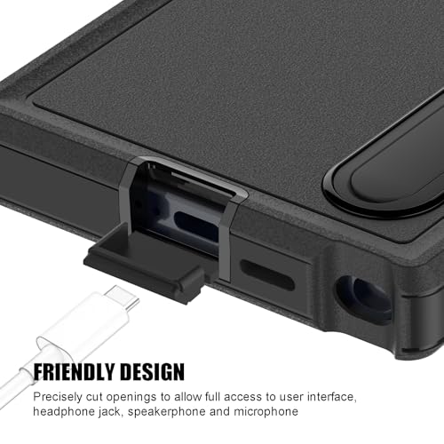 for Samsung Galaxy S26 Ultra Case, Heavy Duty Shockproof Phone Case with Built-in Kickstand + Screen Protector [Black/Black] - size: for Galaxy S26 Ultra