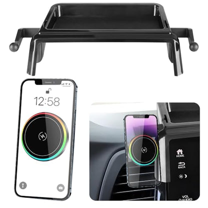 Car Magnetic Phone Mount for Honda Odyssey 2018 2019 2020 2021 2022 2023 2024 Auto Interior Accessories Best Cellphone Holder Fast 15W Wireless Charger Cell Phones Charging Screen Stand Cradle