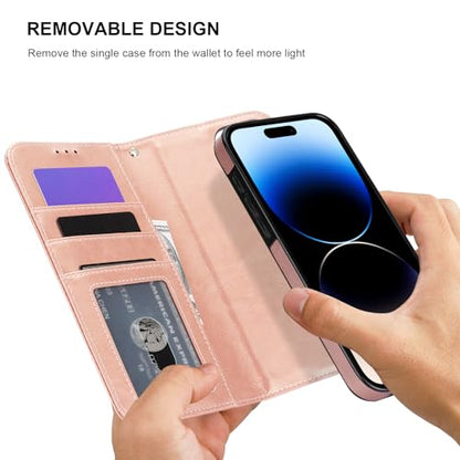 Bocasal for MagSafe Wallet Case Card Holder for iPhone 14 Pro Max Rose Gold - color: Rose Gold for MagSafe