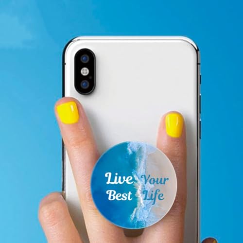 (6 Pack Cell Phone Grip,Phone Finger Foldable Holder Stand Compatible with iPhone - Quotes Pink Colorful - color: Py002