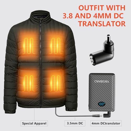 2 Pack 5V 2A/3A Battery Pack for Heated Vest Heated Jacket, 12000mAh Power Bank for Heated Apparel with LED Display with 7.4V DC Port - size: 2 PACK 7.4V 12000mAh