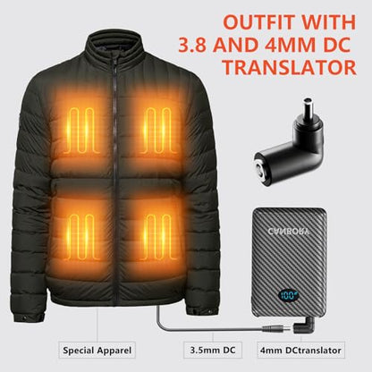 2 Pack 5V 2A/3A Battery Pack for Heated Vest Heated Jacket, 12000mAh Power Bank for Heated Apparel with LED Display with 7.4V DC Port - size: 2 PACK 7.4V 12000mAh