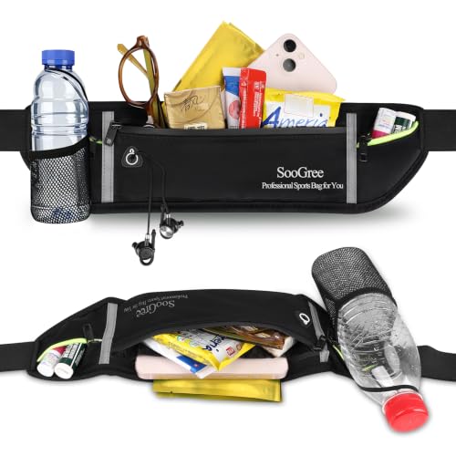 SooGree Slim Running Belt Sport Fanny Pack for Women Men,Reflective Waist Pack Runner Pouch Belt, Zipper Waterproof Running Phone Holder Jogging Pouch for Phone Money (GSP8806 top gray bottom black) - color: GSP8806 top gray bottom black