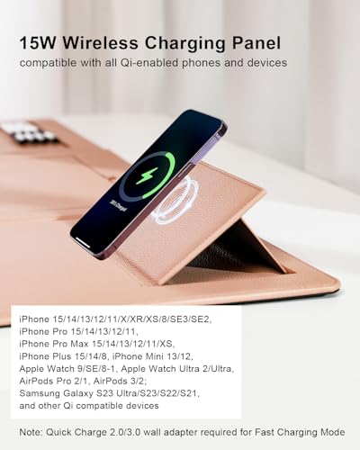 4-in-1 Laptop Stand for Desk Built-in Wireless Charging Pad