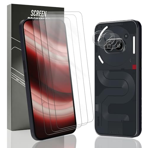3+2 Pack Tempered Glass for Nothing Phone (2a) / (2a) Plus Screen Protector with Camera Lens Protector, 9H Hardness, HD Clear Film, Case Friendly, Screen Protector - size: for Nothing Phone (2a) / (2a) Plus