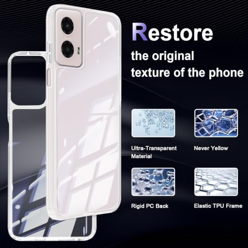 Case for Motorola Moto G Power 5G 2024, Military Grade Drop Protection Phone Case, Yellowing Resistant, Anti-Scratch Hard PC Back, Shockproof Hard Ultra-Thin Protective Cover, Clear - size: Motorola Moto G Power (2024)