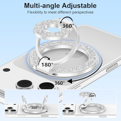 for Magsafe Magnetic Phone Ring Grip Adjustable Kickstand for iPhone 17 Air - color: White
