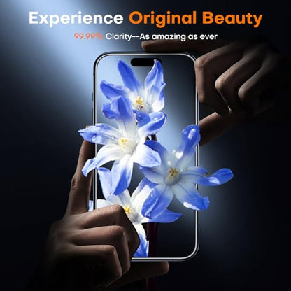 TOCOL for iPhone 15 Pro Max Screen Protector, Clear | 9H+ Tempered Glass HD Clear, Full Edge Coverage, 8FT Military Grade Shatterproof, Anti-Scratch Bubble-Free, Case Friendly - color: Clear