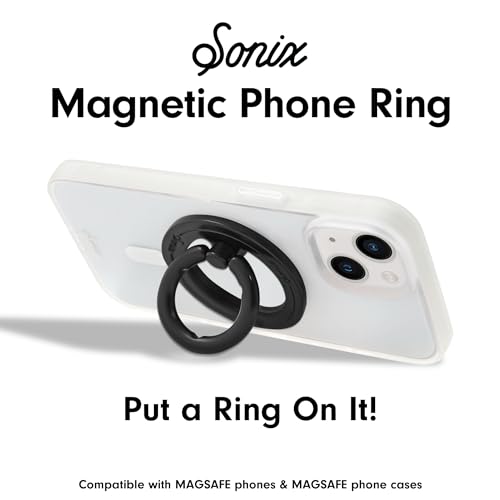 Sonix Magnetic Phone Grip and Phone Ring Holder - Compatible with MagSafe - Rotatable Kickstand and Phone Holder for iPhone 16, 15, 14, 13, 12 Series - Matte Black - color: Black