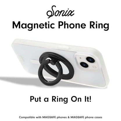 Sonix Magnetic Phone Grip and Phone Ring Holder - Compatible with MagSafe - Rotatable Kickstand and Phone Holder for iPhone 16, 15, 14, 13, 12 Series - Matte Black - color: Black