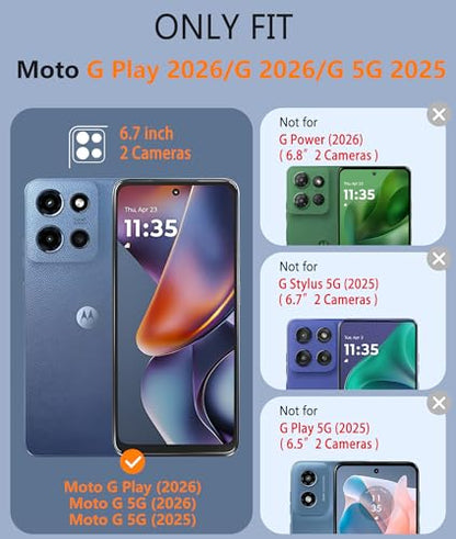 FNTCASE for Moto G 2026/2025 Case, Moto G Play 2026 Case with Belt-Clip | Heavy Duty Drop Protection, Rugged Holster, Military Grade Shockproof Protective Cell Phone Cover - color: Black