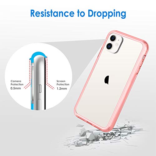 JETech Case for iPhone 11 6.1-Inch, Non-Yellowing Shockproof Phone Bumper Cover, Anti-Scratch Clear Back (Rose Gold) - color: Rose Gold
