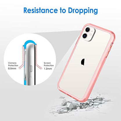 JETech Case for iPhone 11 6.1-Inch, Non-Yellowing Shockproof Phone Bumper Cover, Anti-Scratch Clear Back (Rose Gold) - color: Rose Gold