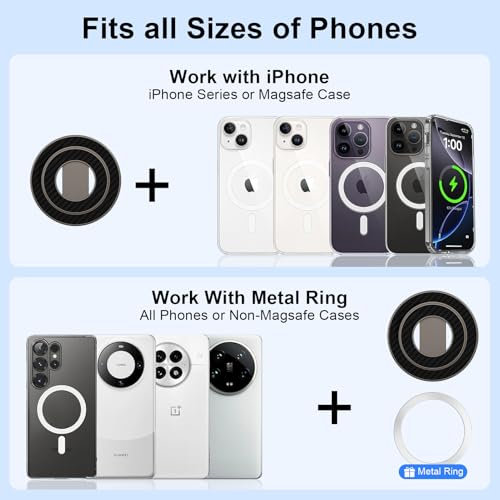Magnetic Phone Grip Stand MagSafe Ring Holder for Samsung Galaxy S26 Ultra - color: black