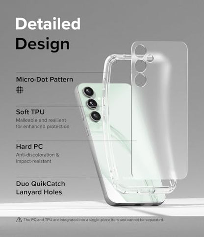 Ringke for Samsung Galaxy S23 FE Case [Fusion Matte Clear] | Oil & Dirt Resistant, Anti-Fingerprint Technology Prevents Oily Smudges, Frosted Coating Feels Velvety Soft - size: Galaxy S23 FE