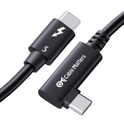 Cable Matters [Intel Certified] 80G Right Angle Thunderbolt 5 Cable, 2.6ft