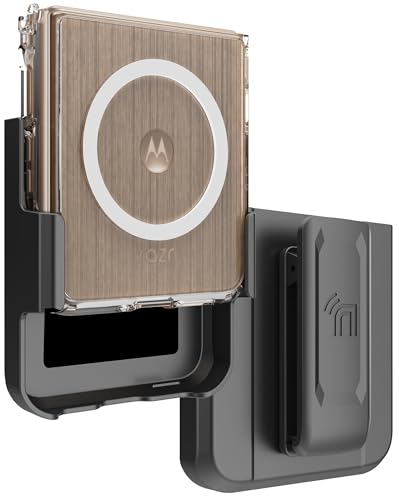 Combo for Motorola RAZR Ultra 2025/2026 Flip Phone Case Belt Clip - Clear | Compatible with MagSafe, Magnetic, Rotating Holster Holder, Also Fits Moto RAZR Plus 2024/2025/2026
