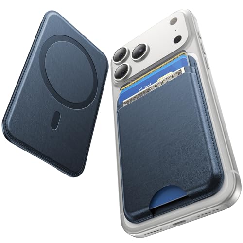 for MagSafe Wallet, 5 Card Holder, Slim Leather Magnetic Wallet for iPhone 17/16/15/14/13/12 Pro Max Plus Air Series, 1 Card Slots & 1 Cash Slot,Blue - color: Blue