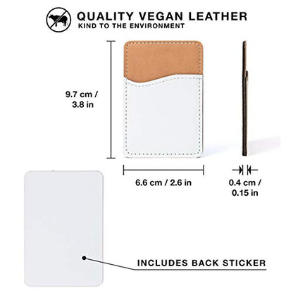 Sublimation Blanks Phone Wallet - PU Leather Card Holder for Back of Phone Stick on iPhone Android HTV Friendly DIY Blanks for Vinyl Projects (White PU Leather)