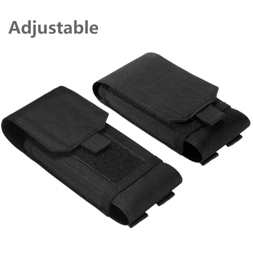 Urvoix MOLLE Cell Phone Pouch, Heavy Duty Tactical Belt Phone Holster | Belt Phone Holder Fits MOLLE Backpacks, Vests & Gear for Outdoor EDC, Water-Resistant Nylon Phone Bag with Hook Loop Closure - color: Black