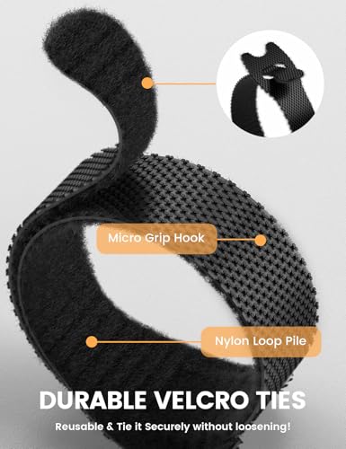Lamicall 60Pack Reusable Cable Ties & Phone Stand