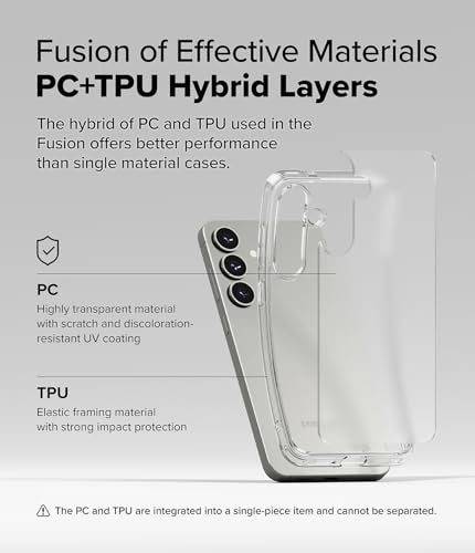 Ringke for Samsung Galaxy S25 Plus Case [Fusion Matte Clear] | Oil & Dirt Resistant, Anti-Fingerprint Technology Prevents Oily Smudges, Frosted Coating Feels Velvety Soft - size: Galaxy S25 Plus