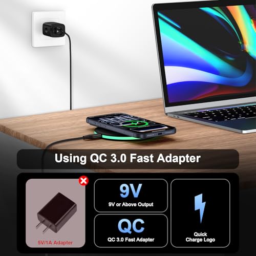 Wireless Charger Fast Charging Pad Compatible Motorola Edge/Razr Ultra/Moto G Stylus 2026/Edge 70 Pro+/Razr 70 Ultra/Edge 70 Pro,15W Wireless Phone Charger Android Charging Station Mat with Adapter - color: 3Black