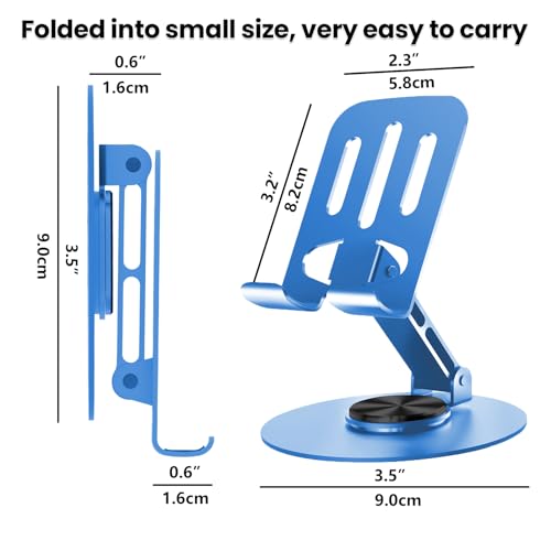 Universal Metal Cell Phone Stand, Blue - color: Blue
