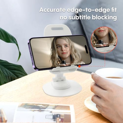 Foldable Desktop Phone Holder, Phone Holder on Desk Compatible with iPhone15, 14, 13 Pro Max Mini, Suitable for 3.5-12.9 inch Phones and Tablet Computer. (White) - color: White