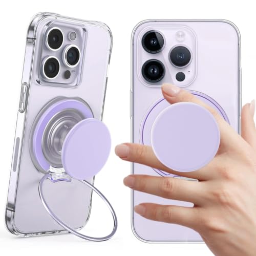 AUROX for MagSafe Phone Grip, Magnetic Phone Grips, Transparent Purple - color: Transparent Purple