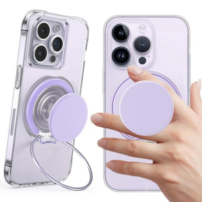 AUROX for MagSafe Phone Grip, Magnetic Phone Grips, Transparent Purple - color: Transparent Purple