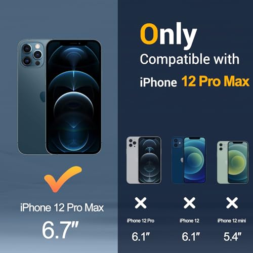 for iPhone 12 Pro Max Case, Compatible with Magsafe, Anti-Yellowing, Military-Grade Protection, Shockproof Slim Magnetic Phone Case Cover, Black - color: B-Black, size: iPhone 12 Pro Max