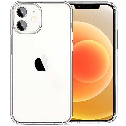 JJGoo Compatible with iPhone 12 mini Case, Soft Transparent Shockproof Protective Slim Thin Bumper Phone Cover, Clear - color: Clear