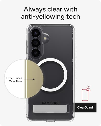 ZAGG Crystal Palace Snap Samsung Galaxy S26+ Case with Kickstand - Clear, 13ft Drop Protection with Graphene, Crystal Clear Magnetic Case, Anti-Yellowing Slim Cover - size: Samsung Galaxy S26 Plus, style: With Snap