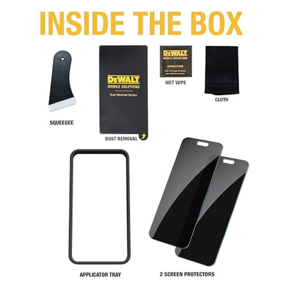 DEWALT Heavy Duty 2Pack Privacy Screen Protector for iPhone 16 Pro Max - size: iPhone 16 Pro Max