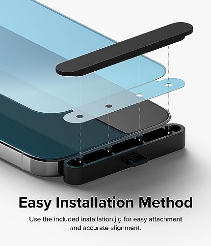 Ringke for iPhone 15 Pro Max Screen Protector [Full Cover Glass] | Custom-Fit Installation Tool, Case Friendly Shatterproof Premium 9H Hardness Tempered Glass - size: iPhone 15 Pro Max