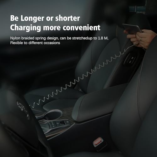AICase 90 Degree Coiled Charging Cable,Right Angle Design Gaming LED Cord 6ft/1.8m Elastic Nylon Cable,Charge and Sync for Phone XS/XS Max/XR/Phone X/8/8 Plus/7/7 Plus, Pad Pro Air 2 and More - size: Coiled 6ft