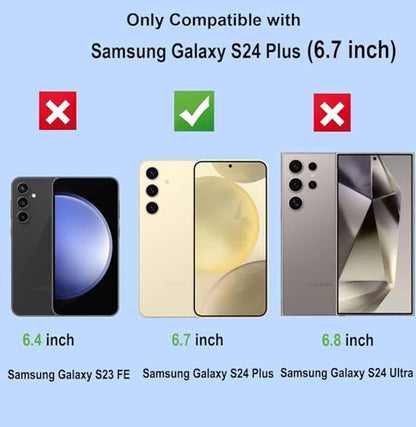 2 Pack for Samsung Galaxy S24 Plus Tempered Glass Screen Protector, Auto-Alignment Installation Frame for Bubble Free & Automatic dust Removal,Fingerprint Unlock,9H Military Grade, HD Clear