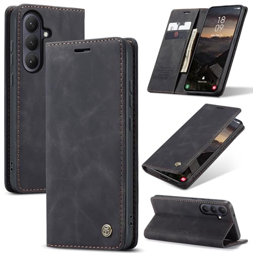 Compatible with Samsung Galaxy S26 5G Case with Card Holder, Kickstand Protective Flip Folio Leather Wallet Case for Galaxy S26 5G 6.3 inch (Black) - color: Black, size: S26 6.3 Inch