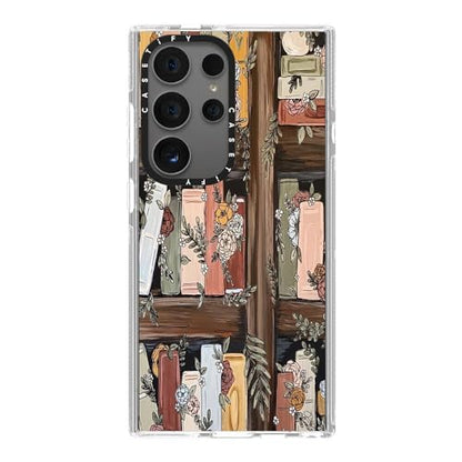 CASETiFY for Galaxy S24 Ultra Case - Impact Clear | Not Yellowing | 6.6 ft. Drop Protection | Bookshelf Garden by KT's Canvases | Clear - color: Bookshelf Garden by KT's Canvases, size: Galaxy S24 Ultra