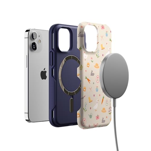 Casely iPhone 12 Mini Case | Hoppy Garden | Spring Things | Bold Protective Design | Compatible with MagSafe - color: Hoppy Garden | Spring Things, size: Iphone 12 Mini