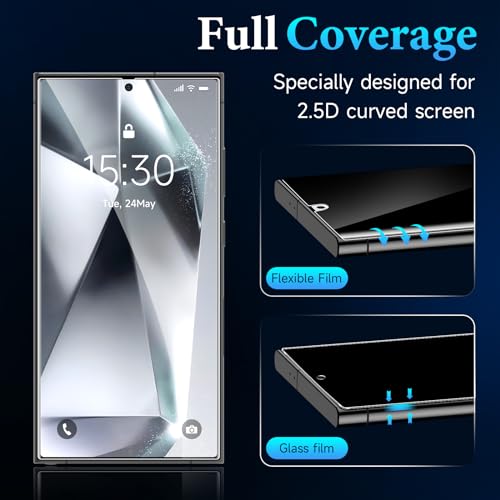 LYWHL 2 Pack for Samsung Galaxy S24 Ultra Privacy Screen Protector, Anti-Spy Flexible Hydrogel Film, Sensitive Touch & Fingerprint Unlock, Durable Anti-Scratch Shock-Resistant Full Coverage - size: Samsung Galaxy S24 Ultra