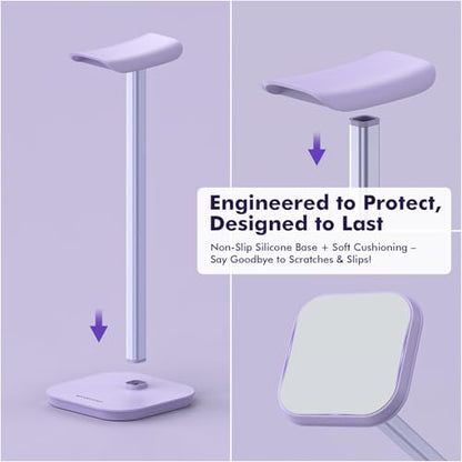 Headphone Stand, Aluminum Desk Headset Earphone Holder (Purple) - color: Purple