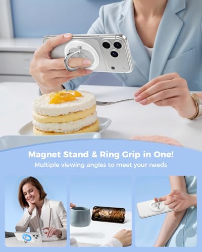 SUPERONE for MagSafe Phone Grip, Adjustable Magnetic Phone Ring Holder - color: 1 Pc White