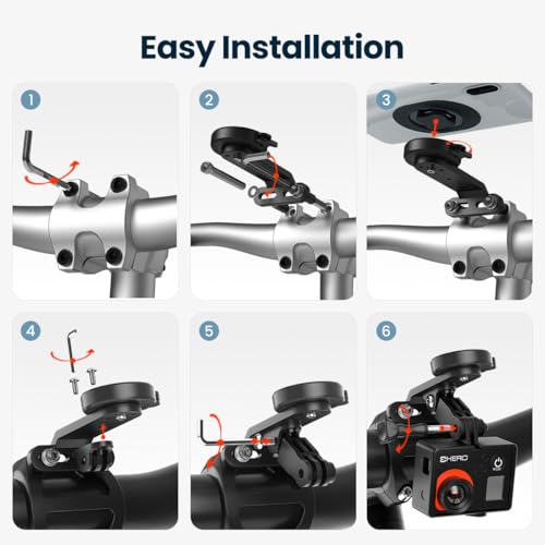 Out-Front Bike Phone Mount, Bike Stem Phone Holder for Cycling Light/Camera - style: Quad-Clip Combo Mount