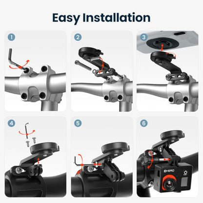 Out-Front Bike Phone Mount, Bike Stem Phone Holder for Cycling Light/Camera - style: Quad-Clip Combo Mount