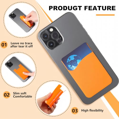 Frienda 24 Pcs Phone Card Holder Adhesive Silicone Wallet, Bright Color - color: Bright Colors