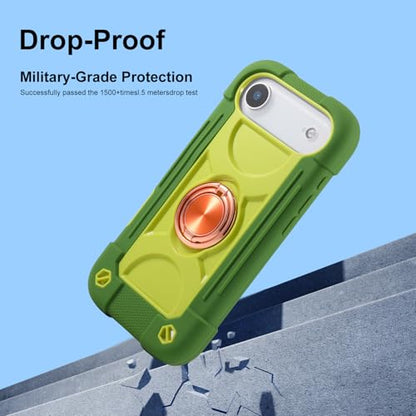 MARKILL Compatible with iPhone Air Case 6.5 Inch 2025 with 360 Degree Rotate Ring Stand, Military Grade Drop Protection Full Body Rugged Protective Case Kids Avocado - color: Avocado, size: iPhone Air 6.5"