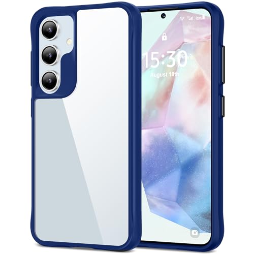 HOOMIL Case for Samsung Galaxy A35, Non-Yellowing, Drop Protection, Anti-Scratch Transparent Hard Back Phone Cover - Blue - color: Blue, size: A35 5G